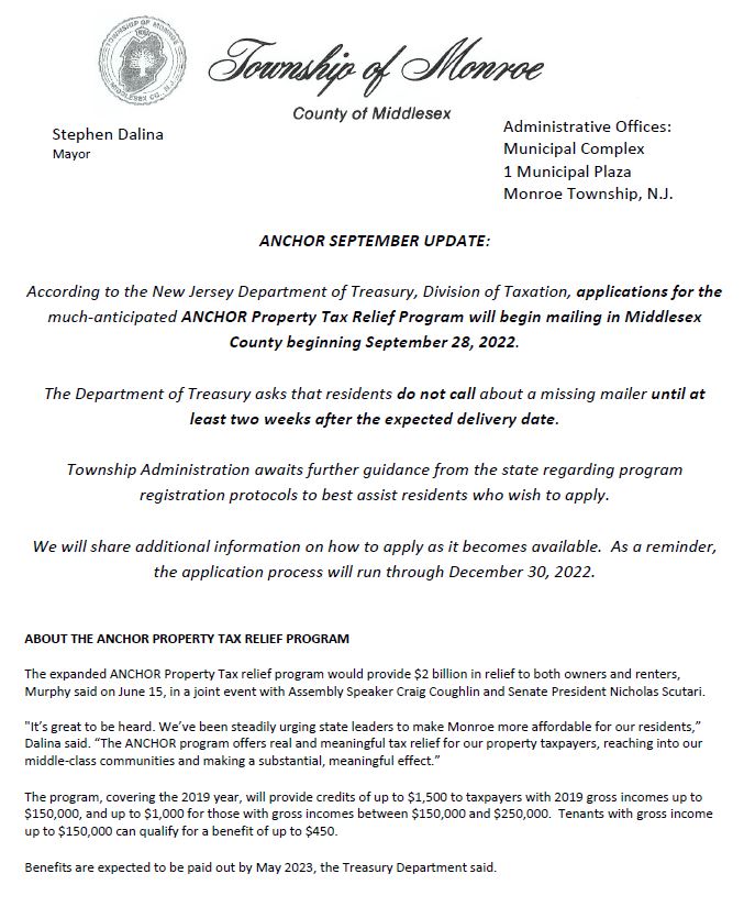 Clearbrook Community Association Announcements Anchor Property Tax